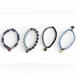 Set of 4 Erimish Beaded Stretch-Fit Bracelets
